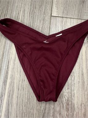 Hollister Ribbed Bikini Bottom - Burgundy